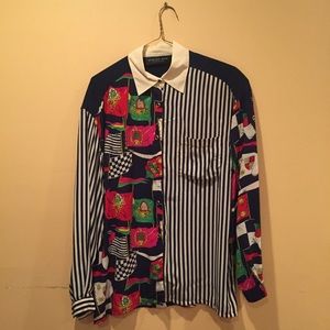 Vintage August Silk patterned blouse